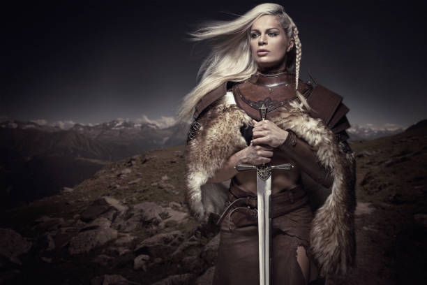 guerrière viking en tenue de combat