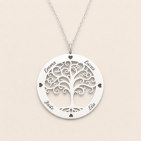Thumbnail for Collier Arbre de Vie personnalisé avec prénoms en finition argentée