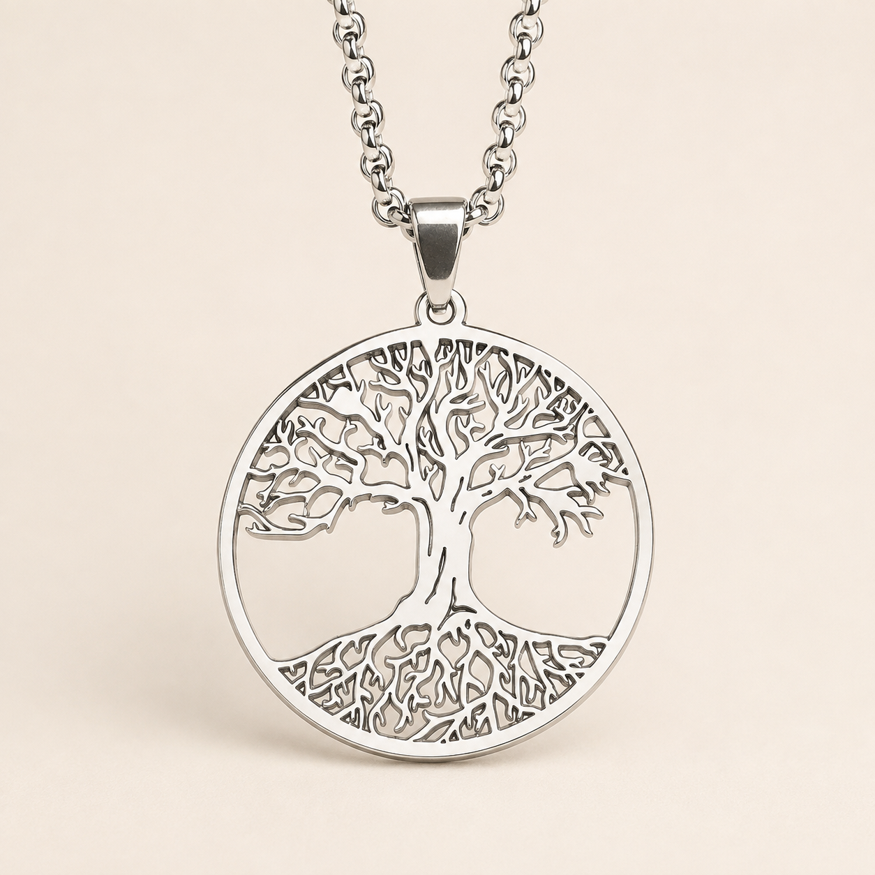 Collier Arbre de Vie en argent 925 avec chaîne de 60 cm