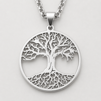 Thumbnail for Pendentif Arbre de Vie ajouré en acier inoxydable avec racines visibles