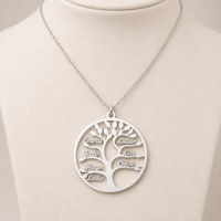 Thumbnail for Collier Arbre de Vie personnalisable avec prénoms français sur buste neutre