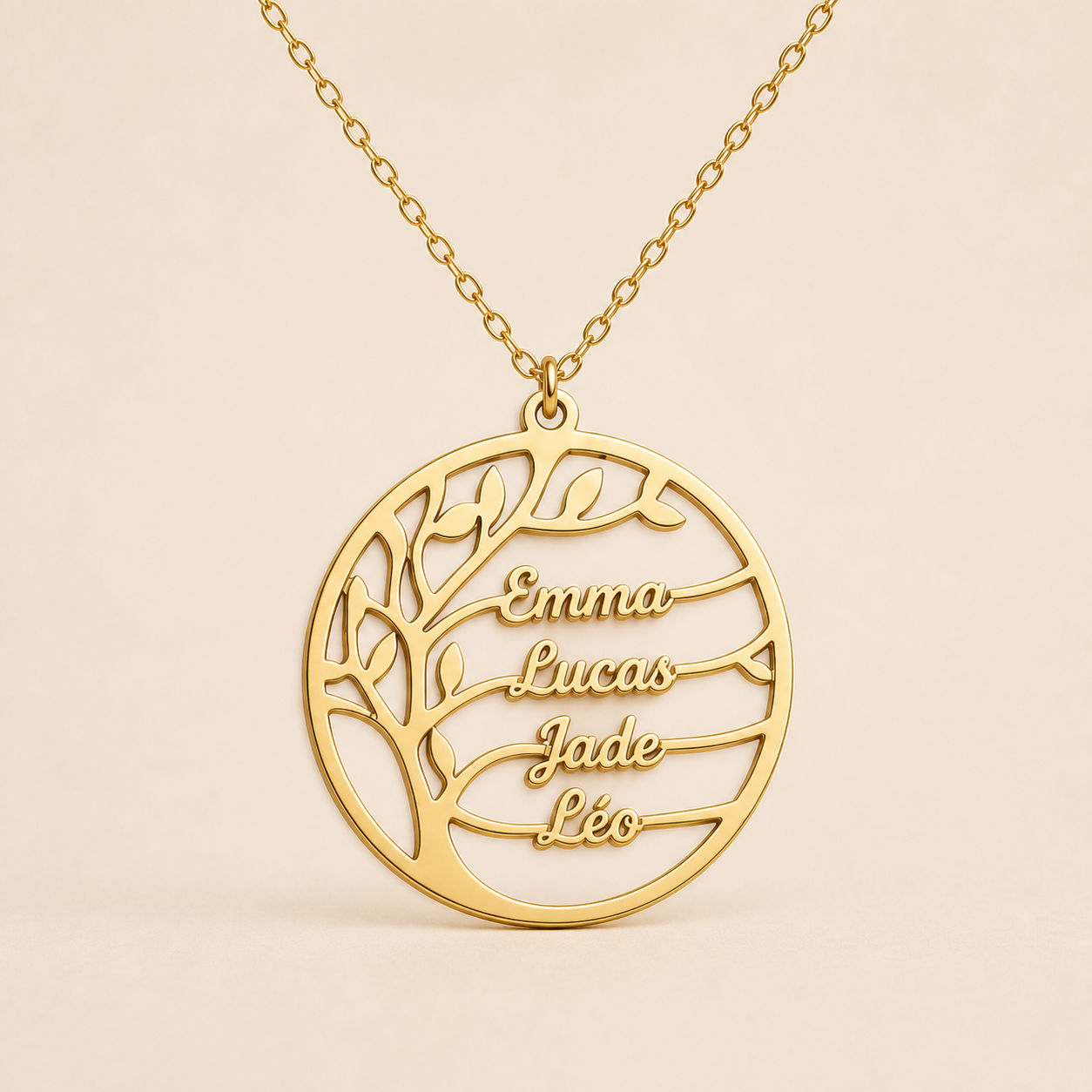 Collier Arbre de Vie personnalisé en finition dorée