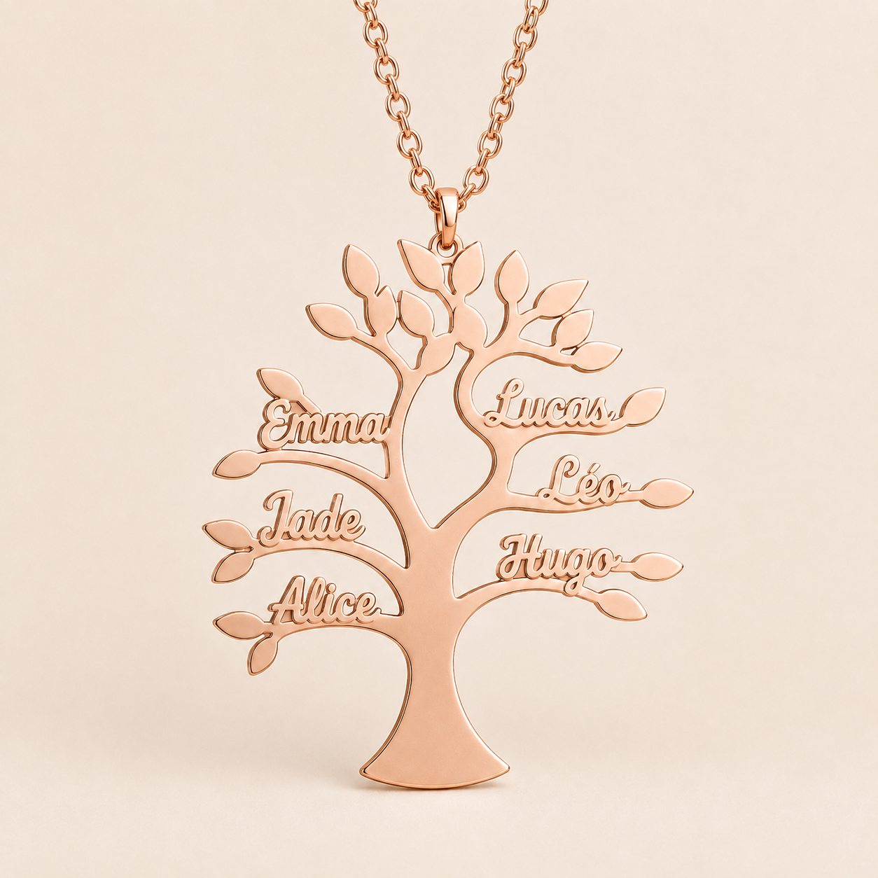 Collier Arbre de Vie personnalisé en finition Rose Gold